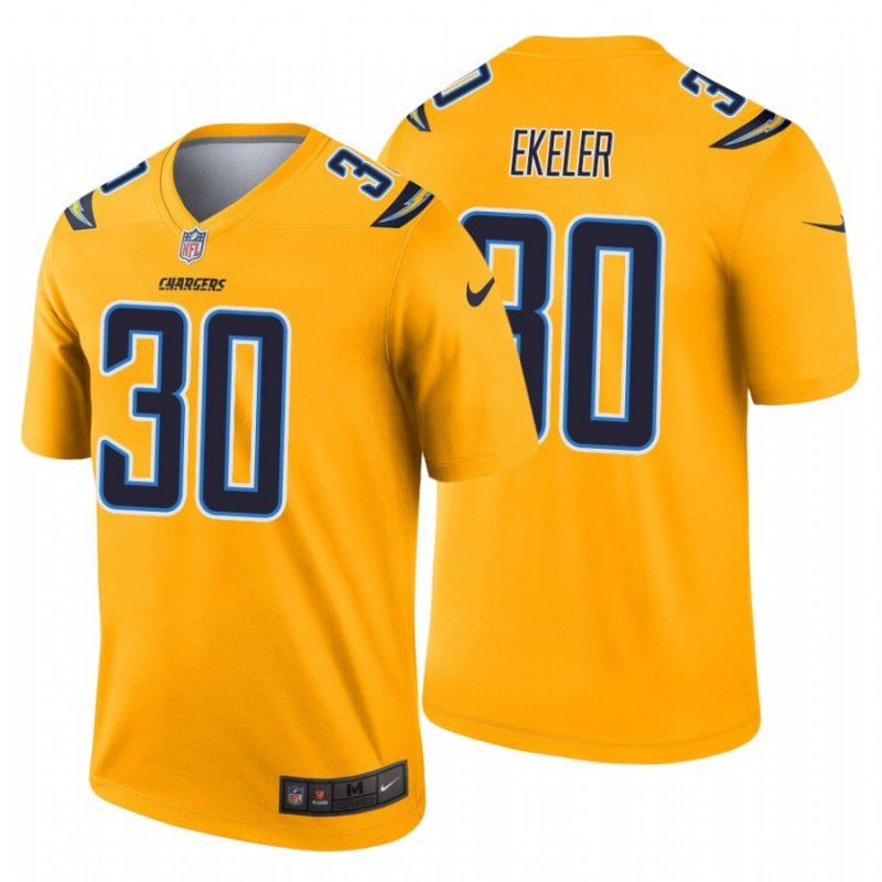 Men Los Angeles Chargers #30 Austin Ekeler Nike Gold Inverted Legend NFL Jersey